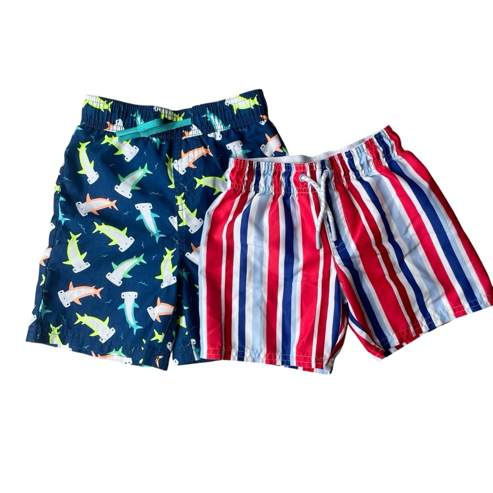 Cat & Jack/Wave Zone Boys Swim Trunks Bundle Set of 2 Size 4T